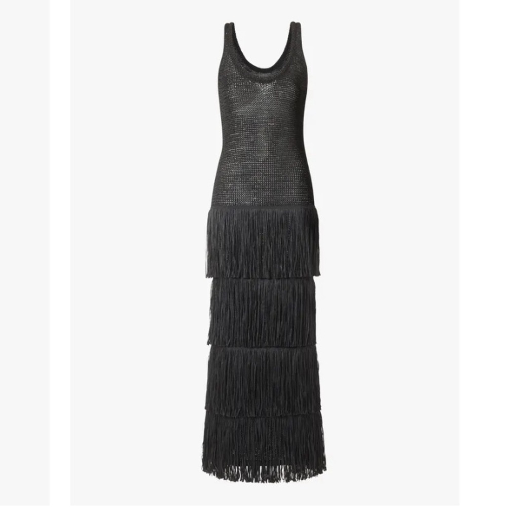 SIMONMILLER X Mango knitted dress with fringe detail